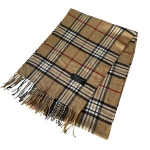 Tan Tartan Plaid Cashwear Scarf